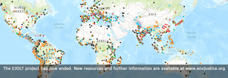 The EJOLT project has now ended. New resources and further information are available at www.envjustice.org